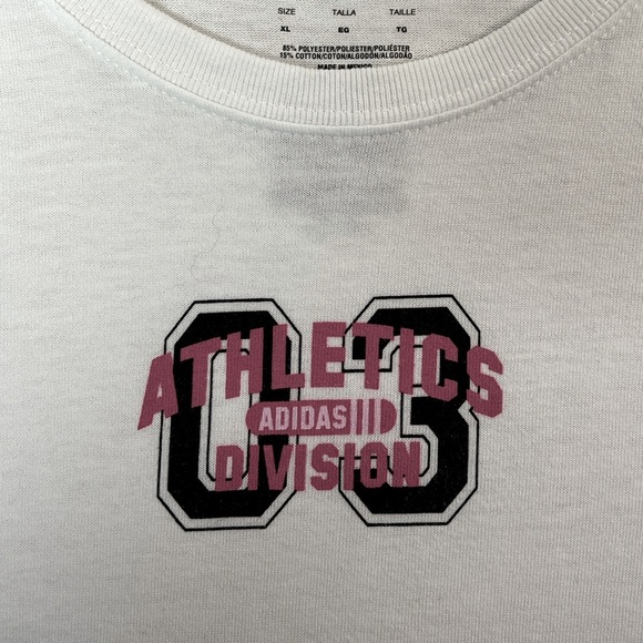 Adidas "Athletics Division" White Short Sleeve Tee Size: XL - Picture 4 of 7